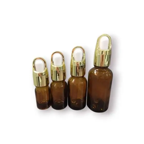 10 Conta Gotas Dropper Super Luxo dourado- selecione 5, 10, 15 e 30ml