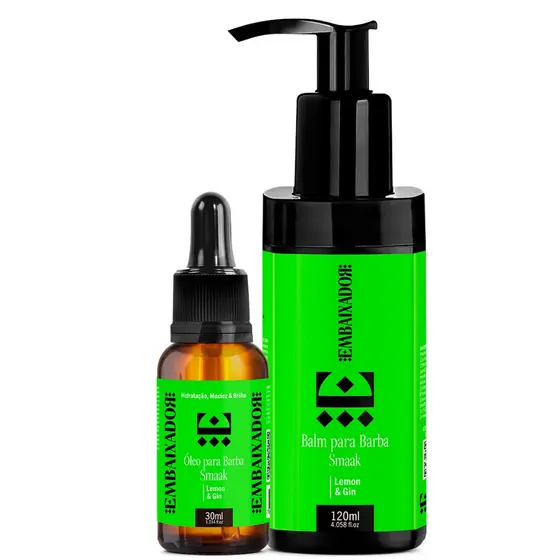 Kit para Barba Smaak Lemon & Gin Embaixador - Óleo e Balm para Barba