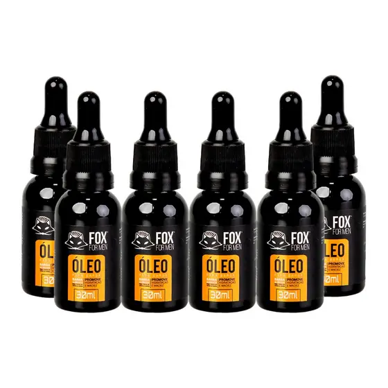 6 UNI ÓLEO PARA BARBA FOX FOR MEN - HIDRATA FORTALECE O CONDICIONA OS FIOS DA BARBA