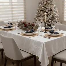 Toalha De Mesa Decoração 4 6 8 e 10 Lugares Bonita Estampada Jacquard - Envio Imediato