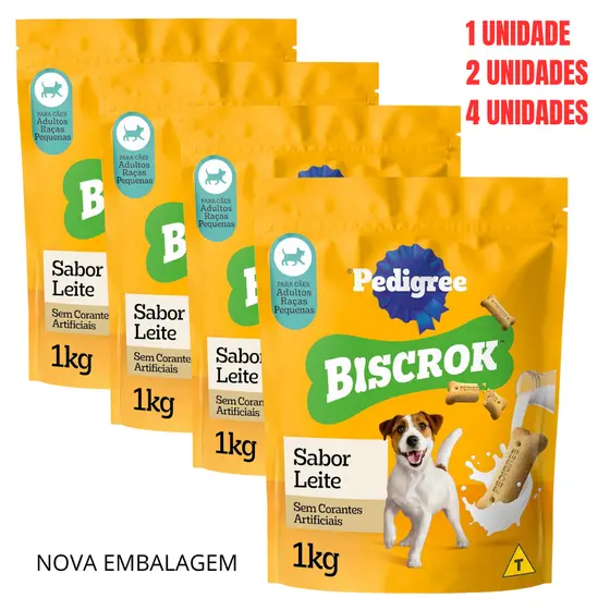 PETISCO PEDIGREE BISCROK RAÇAS PEQUENAS 01 KG (NOVA EMBALAGEM) KIT 01/02/04 UN