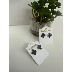 Par De Brincos Blogueira Virgínia Folheado Preto Feminino - Semijoias Antialérgico