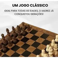 Jogo de Xadrez em Madeira – Tamanho Médio 29,5x14,5 cm, Design Clássico