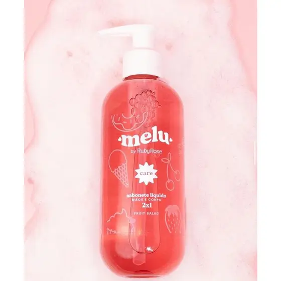Sabonete Líquido Mãos e Corpo 2x1 Care Melu Ruby Rose 250ml