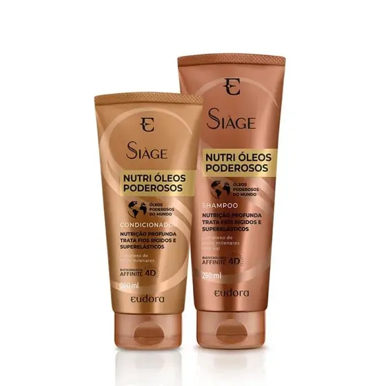 SIÁGE - Shampoo 250ml + Condicionador 200ml - Nutri Óleos Poderosos