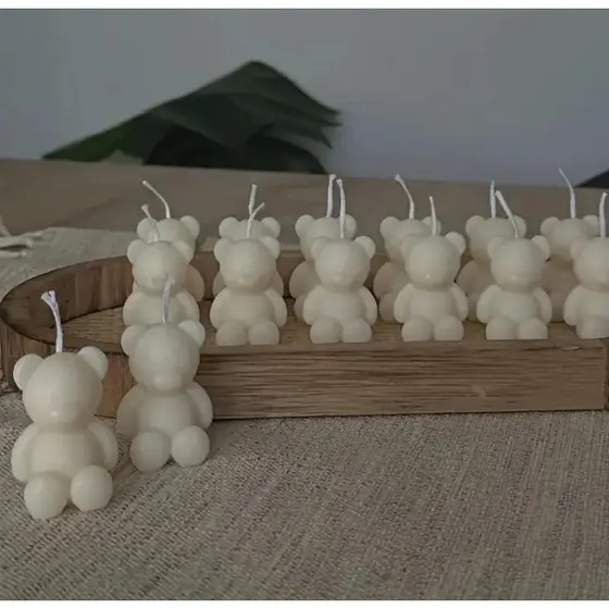 Kit 10/20/30 Mini velas em formato de ursinho aromatizada lembrancinhas batizado/ nascimento/aniversário
