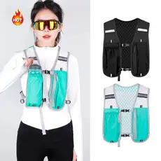 Queshark Unissex Esporte Colete Pacote Mochila De Hidratação Com Vários Bolsos Para Viagens De Corrida Em Trilha (MYAL)