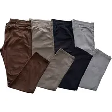 Kit com 4 calças masculina sarja e jeans calças slim com elastano lisa basica