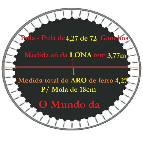 Lona de salto para cama elástica de 4.27m de 72 ou 88 ganchos para mola de 18cm