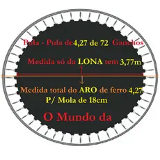 Lona de salto para cama elástica de 4.27m de 72 ou 88 ganchos para mola de 18cm