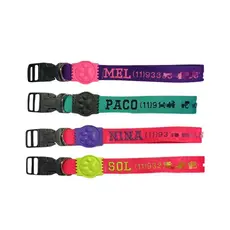 Coleira para CACHORRO personalizada com nome e telefone ( A PARTIR DE 30CM)
