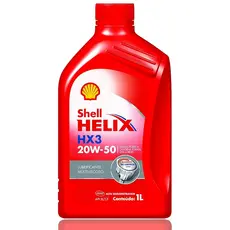 Óleo De Motor Shell Hx3 20W50 Lubrificante Multiviscoso Para Alta Quilometragem - 1 Litro