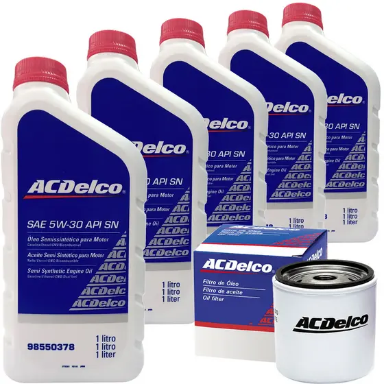 Kit Troca De Oleo 5 Litros 5W30 ACDelco Para Chevrolet Gm Astra Zafira Vectra