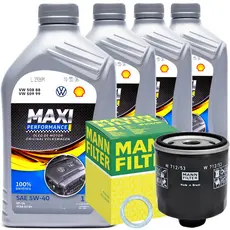 Kit 4 Litros De Oleo 5w40 E Filtro De Oleo Mann Vw Gol Voyage Saveiro Polo Fox Kombi Flex EA111 8V