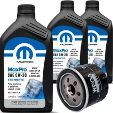 Kit 3 Litros De Oleo 0W20 Mopar E Filtro De Oleo Para Fiat Argo Uno Mobi 1.0 3 Cilindros Firefly