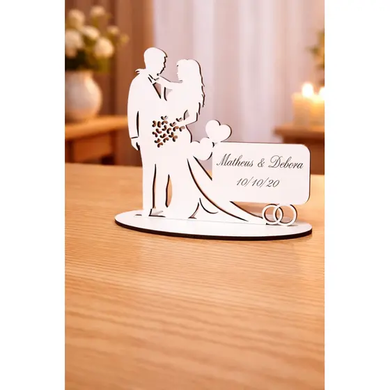 Kit 12 Centro De Mesa Lembrancinha Casamento Noivado Mdf