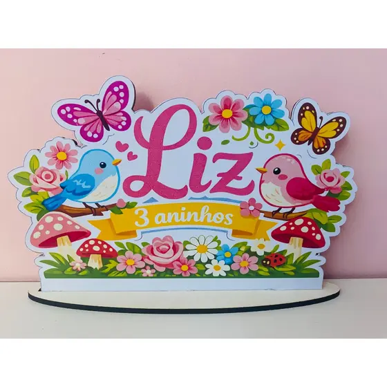 KIT 30 CENTRO DE MESA MODELO JARDIM ENCANTADO PERSONALIZADO