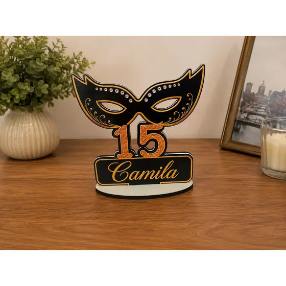 Kit 15 Centro De Mesa Baile de Mascaras Debutante Lembrançinha mdf