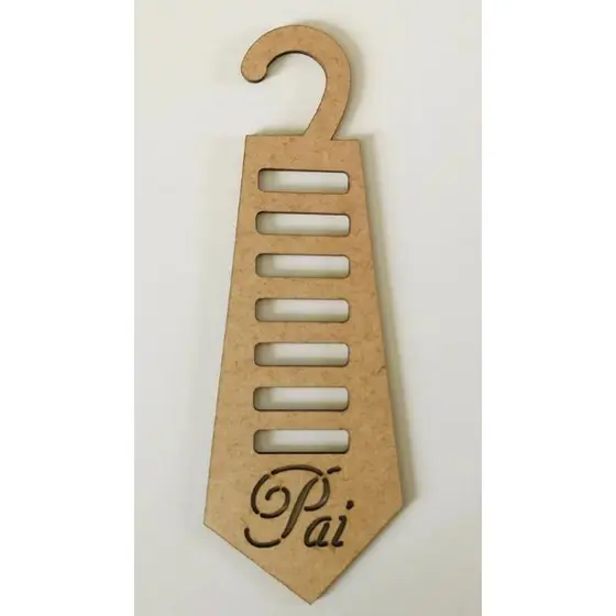 Kit 35 Porta Gravatas Lembrança Dia Dos Pais Mdf Crú Laser