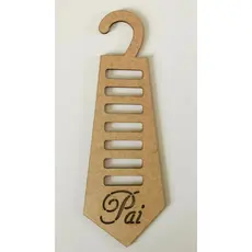 Kit 35 Porta Gravatas Lembrança Dia Dos Pais Mdf Crú Laser