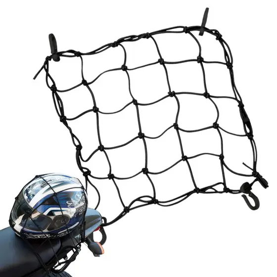 Rede Elastica Aranha Preta 35x35 Moto Bagageiro Capacete
