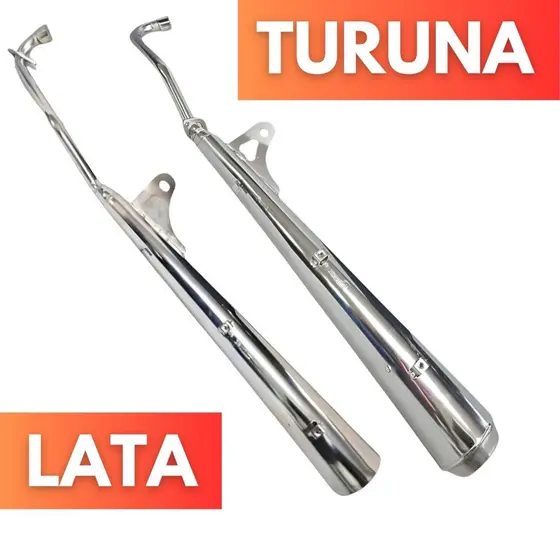 Escapamento Estralador Turuna Lata Pop 110i Cromado Com Suporte