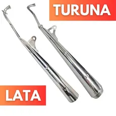 Escapamento Estralador Turuna Lata Pop 110i Cromado Com Suporte
