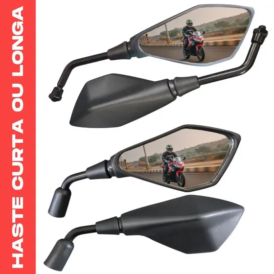 Par Retrovisor Modelo Kawasaki Z400 Haste Longa ou Curta Rosca Honda