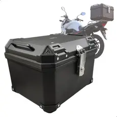 Baú Reforçado Preto 38L ou 45L Bauleto Atrox Bagageiro Universal Com Suporte