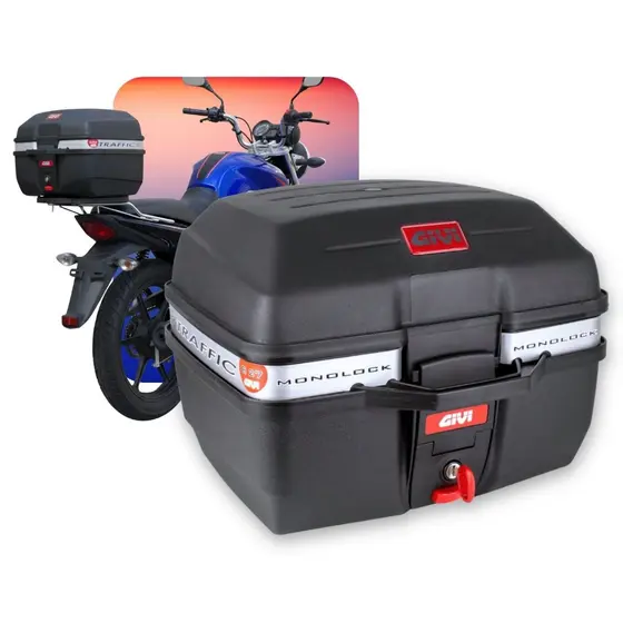 Baú Bauleto Givi Universal 27 L Monolock Traffic E27m Preto