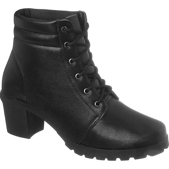Bota Coturno Feminino Salto Grosso Tratorado Macia Ref 5000