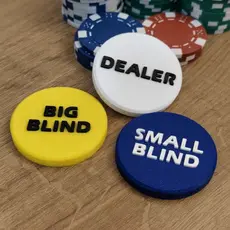 Kit 3 Fichas de Poker – Dealer, Small Blind e Big Blind
