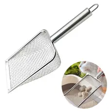 pá de inox metal prática para recolher peneira para uso pet gato pratico e resistente