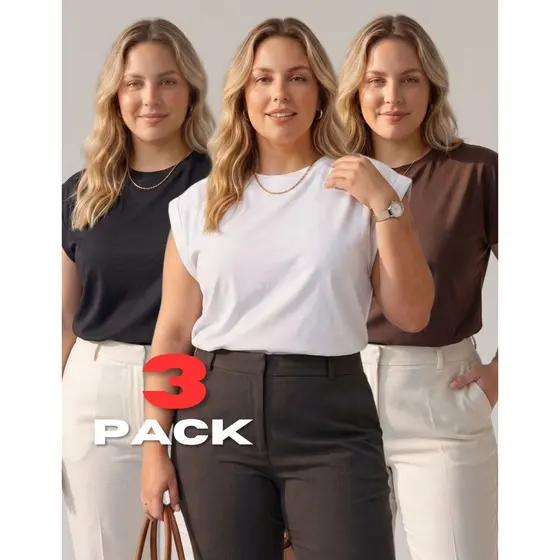 Kit 3 Camisetas Regata Muscle Tee Plus Size 100% Algodão Blusa Soltinha Manga Japonesa Feminina
