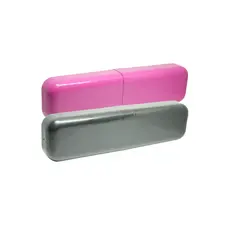 Kit com 2 Estojos Porta Escova e Pasta de Dente para Viagem – Plástico Resistente – Cores Sortidas