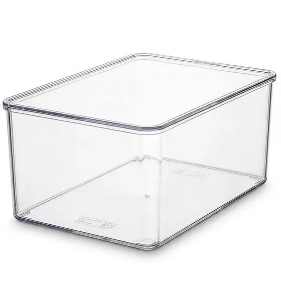 Kit Caixa Organizadora Com Tampa Multiuso Acrílico Transparente 3,5L