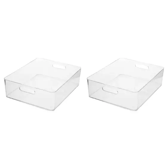 Kit 2 Caixas Organizadoras Em Acrílico Multiuso Cristal 7,5L