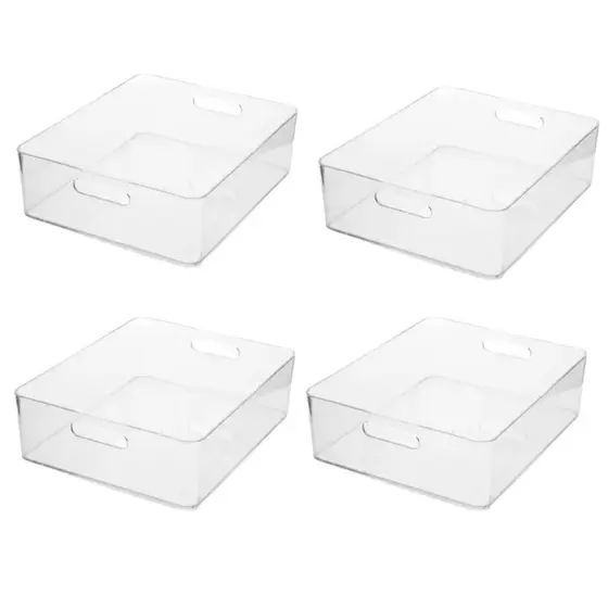 Kit 4 Caixas Organizadoras Acrílico Multiuso Cristal 7,5L