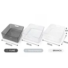 Kit 5 Caixas Cesta Organizadora Multiuso em Acrílico Resistente 7,5L