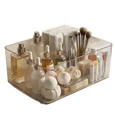 Kit Caixas Organizadora Cesta Multiuso Resistente Em Acrílico Transparente 3,5L