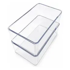 Kit 2 Caixa Com Tampa Transparente Organizadora Acrílico 3,5L