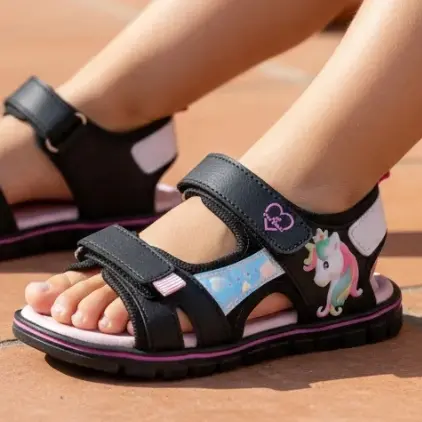 Sandália Infantil Ortopasso Cinderela Menina Unicórnio Fofo Moda Colorida Confortável Macia Leve