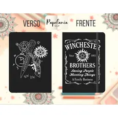 Caderno Moleskine & Sketchbook - SOBRENATURAL- IRMÃOS WINCHESTER - 21x14cm