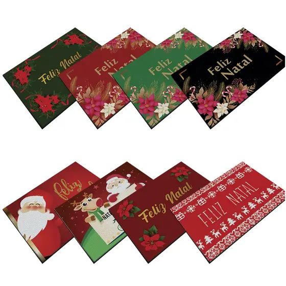 Tapete De Natal Para Porta De Entrada Capacho 60x40cm