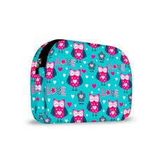 Necessaire bolsa organizadora  feminina em Neoprene Corujinhas Apaixonadas