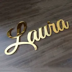 Nome Personalizado em Acrílico Espelhado 10cm altura