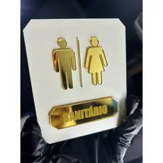 plaquinha banheiro sanitário unissex Identificação de porta sinalização