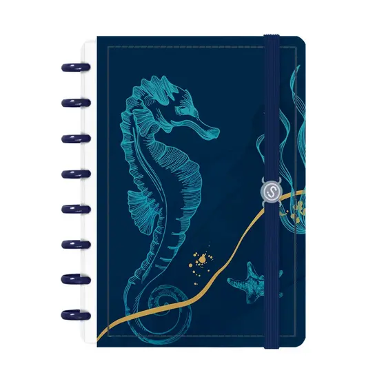 Caderno De Disco Iscool Inteligente Oceania Marinho