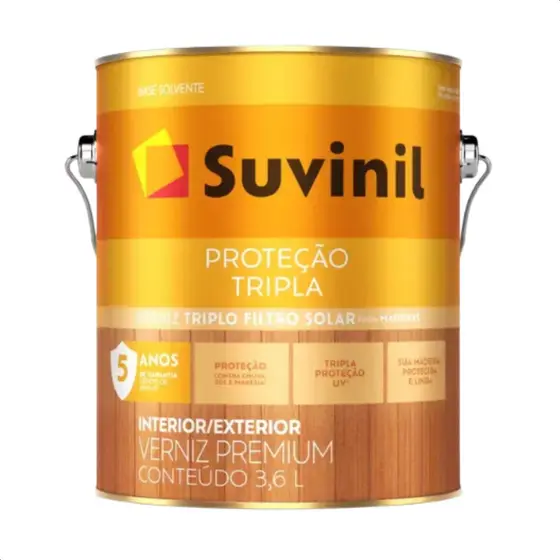 Verniz Triplo Filtro Solar Suvinil 3,6l Base Solvente para Madeira - Cores