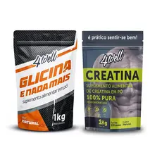 Kit Glicina 1kg  + Creatina 1kg  4well